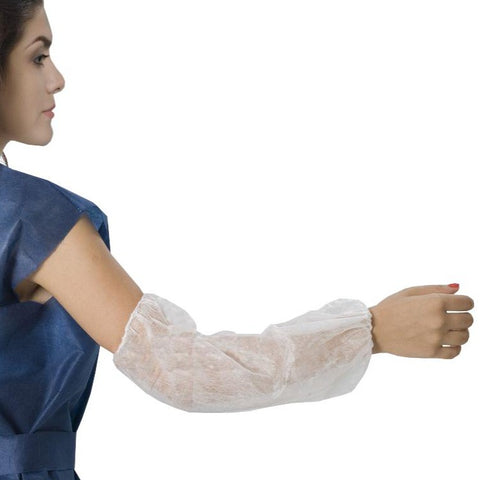 Non-woven sleeves with elastic cuff